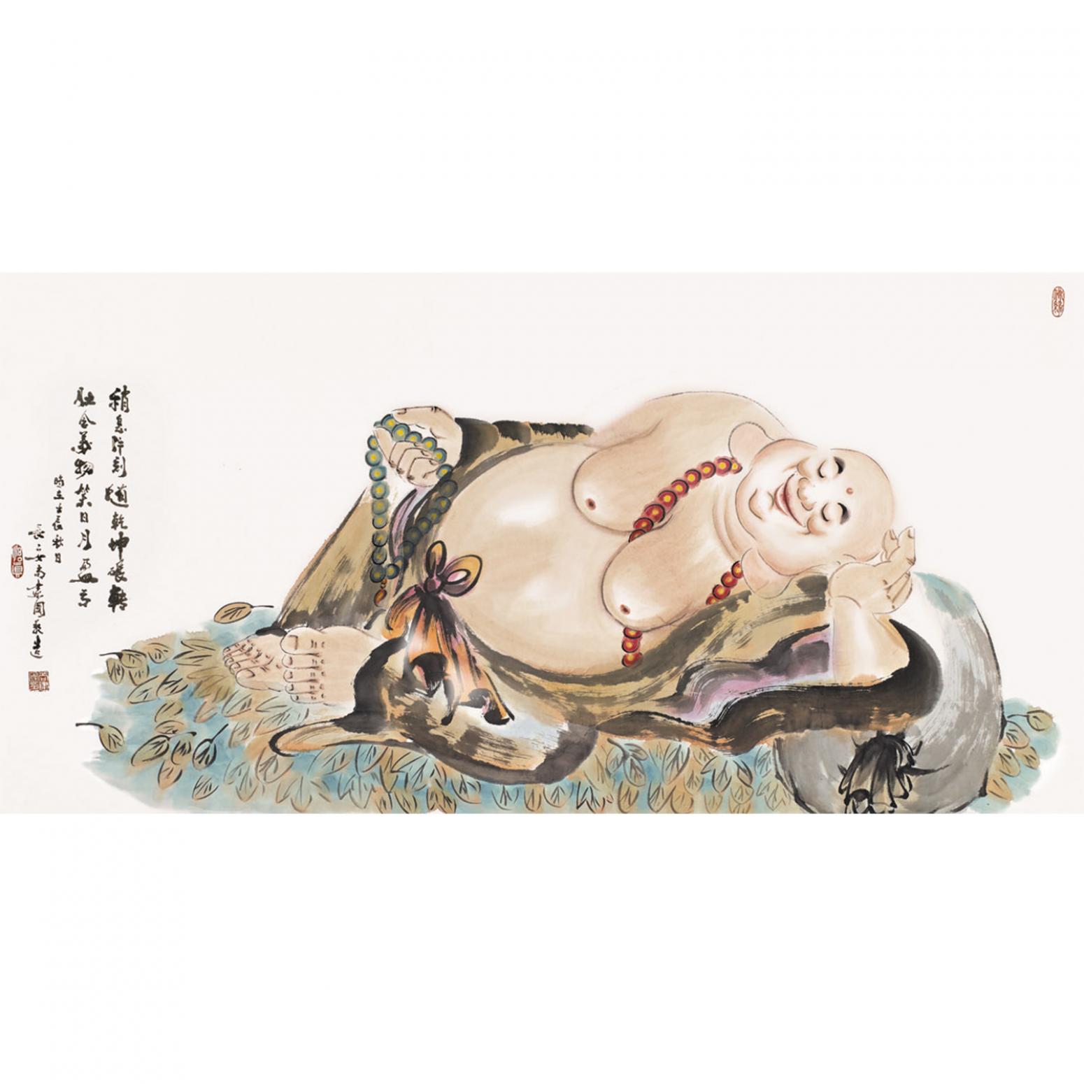 尚建国国画作品《【大自在弥勒佛47】作者尚建国》