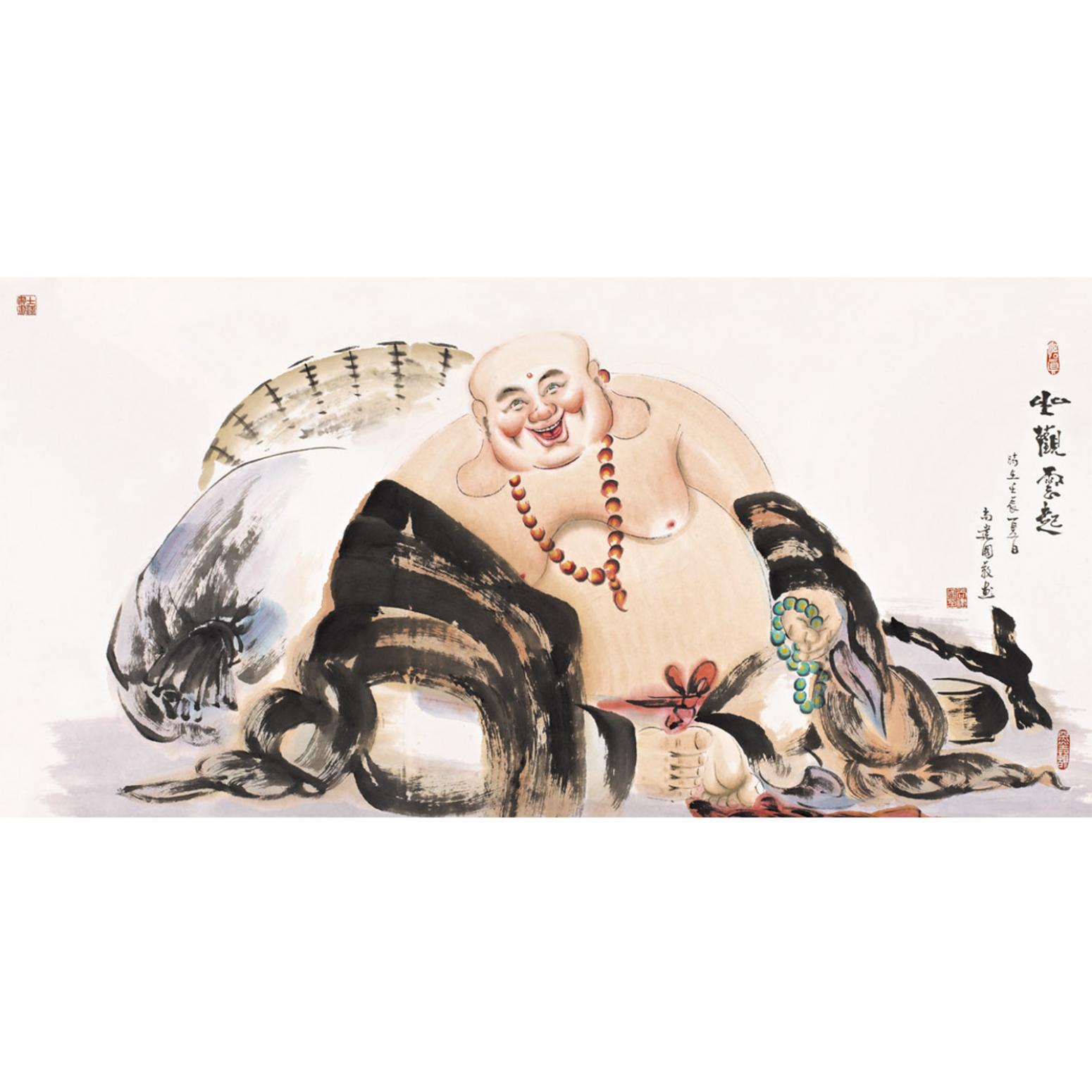 尚建国国画作品《【大自在弥勒佛50】作者尚建国》