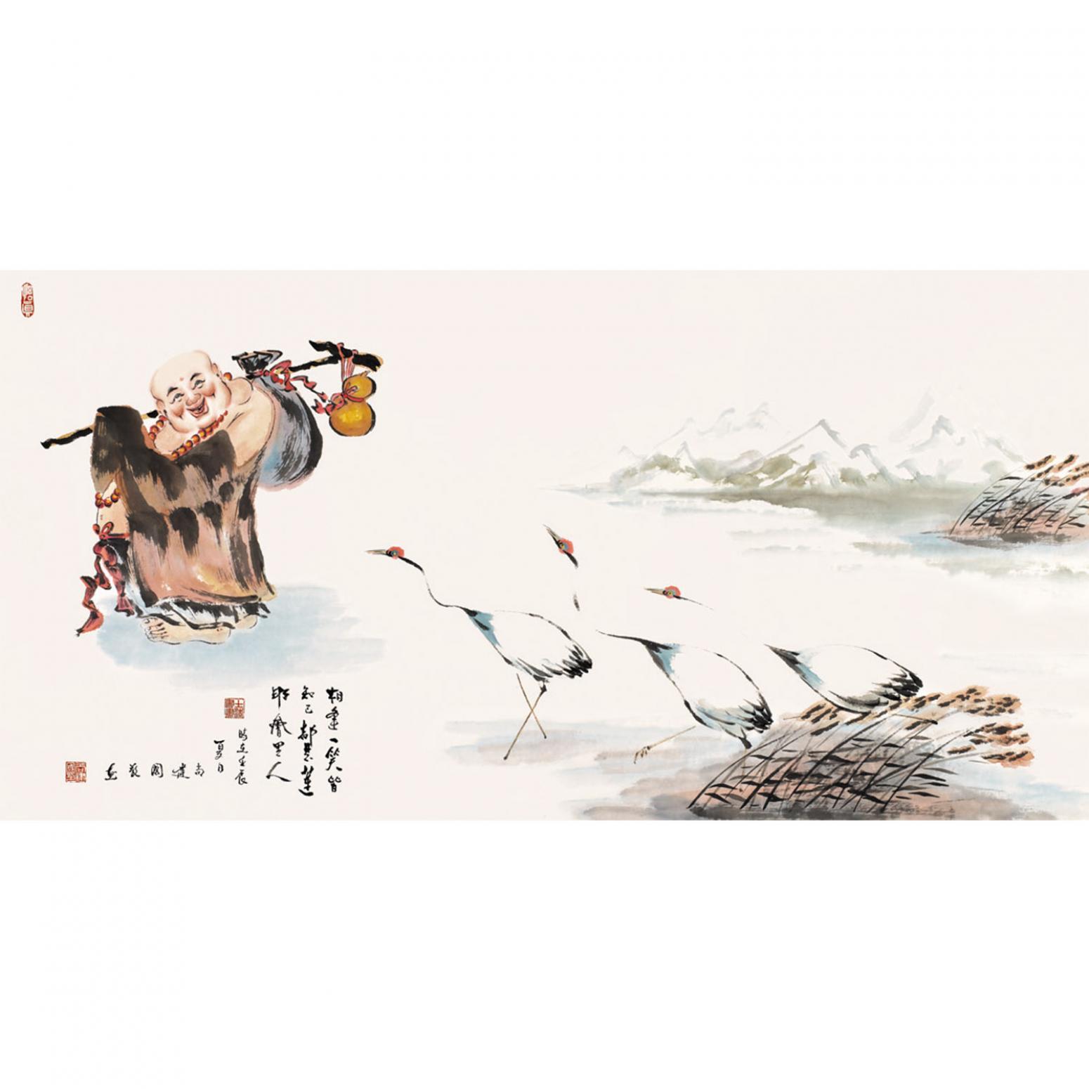 尚建国国画作品《【大自在弥勒佛51】作者尚建国》