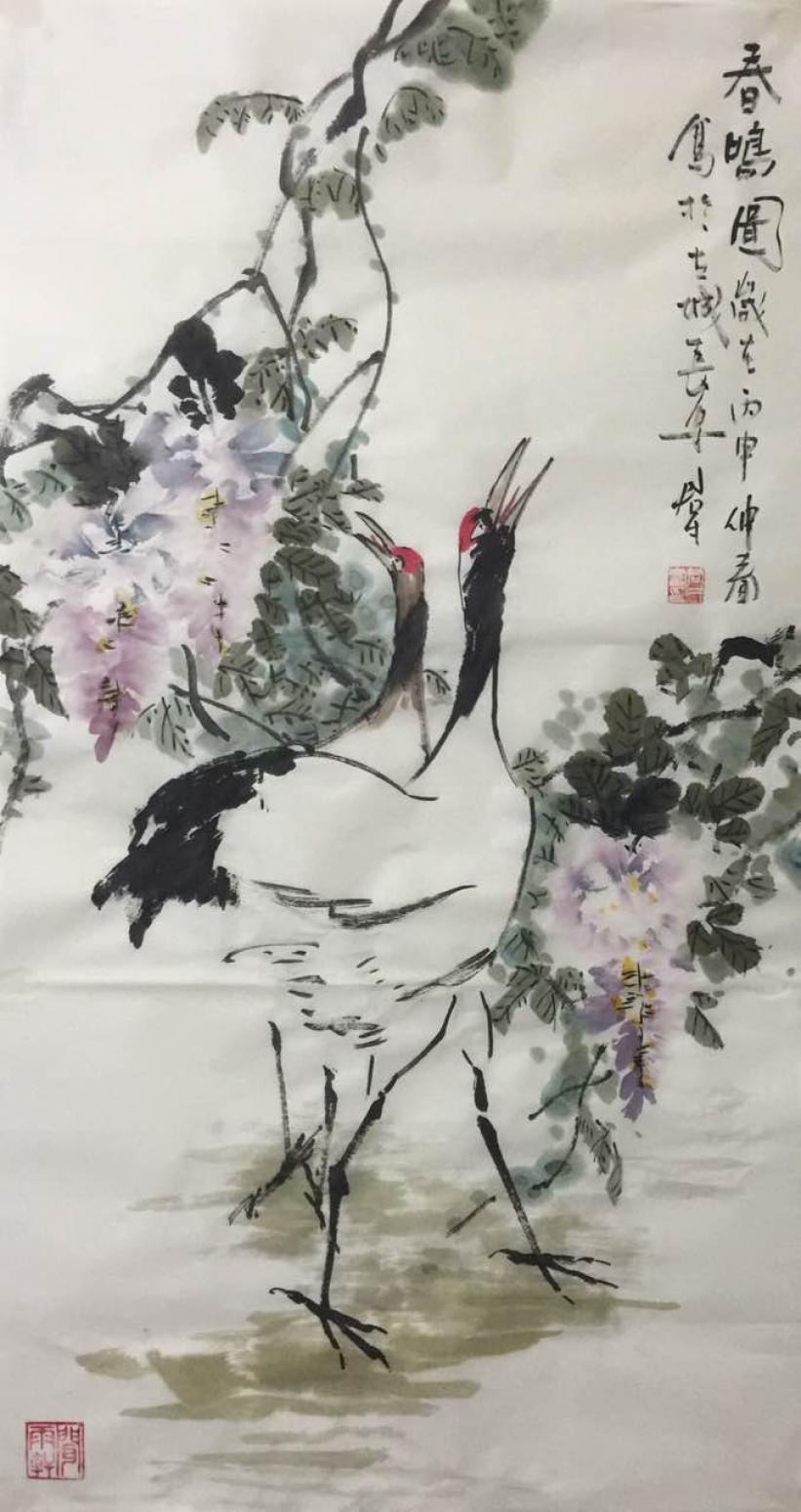 田君才国画作品《【春鸣图】作者田君才》【图0】