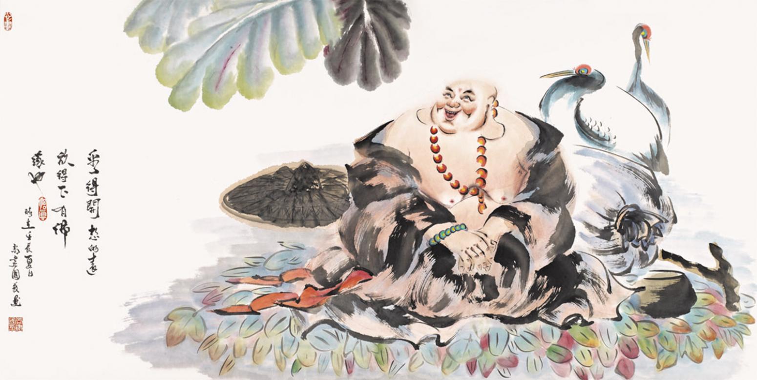 尚建国国画作品《【大自在弥勒佛56】作者尚建国》【图0】