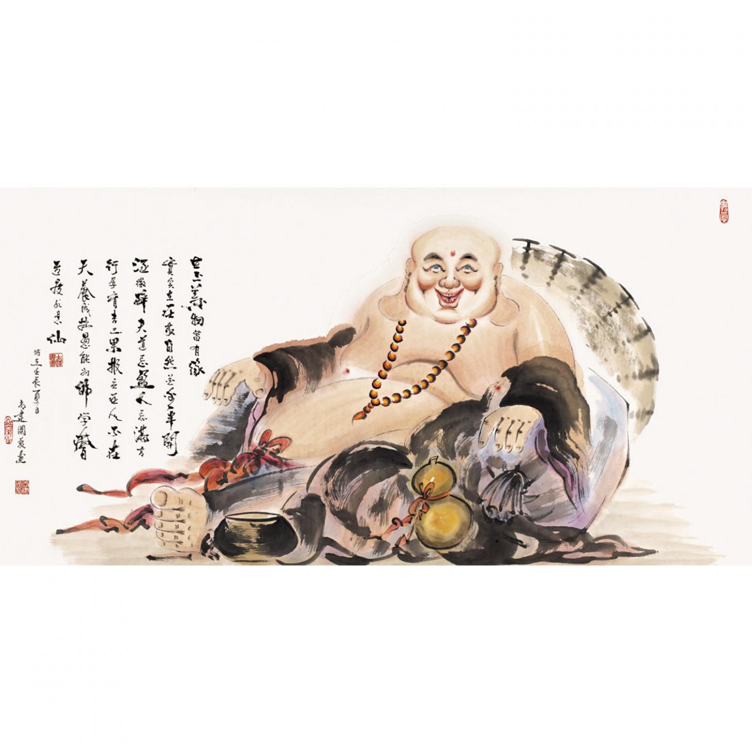 尚建国国画作品《【大自在弥勒佛57】作者尚建国》