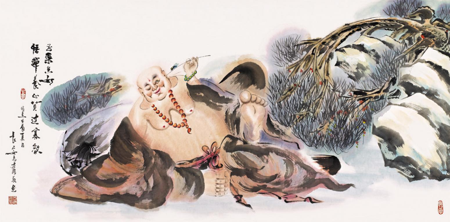 尚建国国画作品《【大自在弥勒佛58】作者尚建国》【图0】