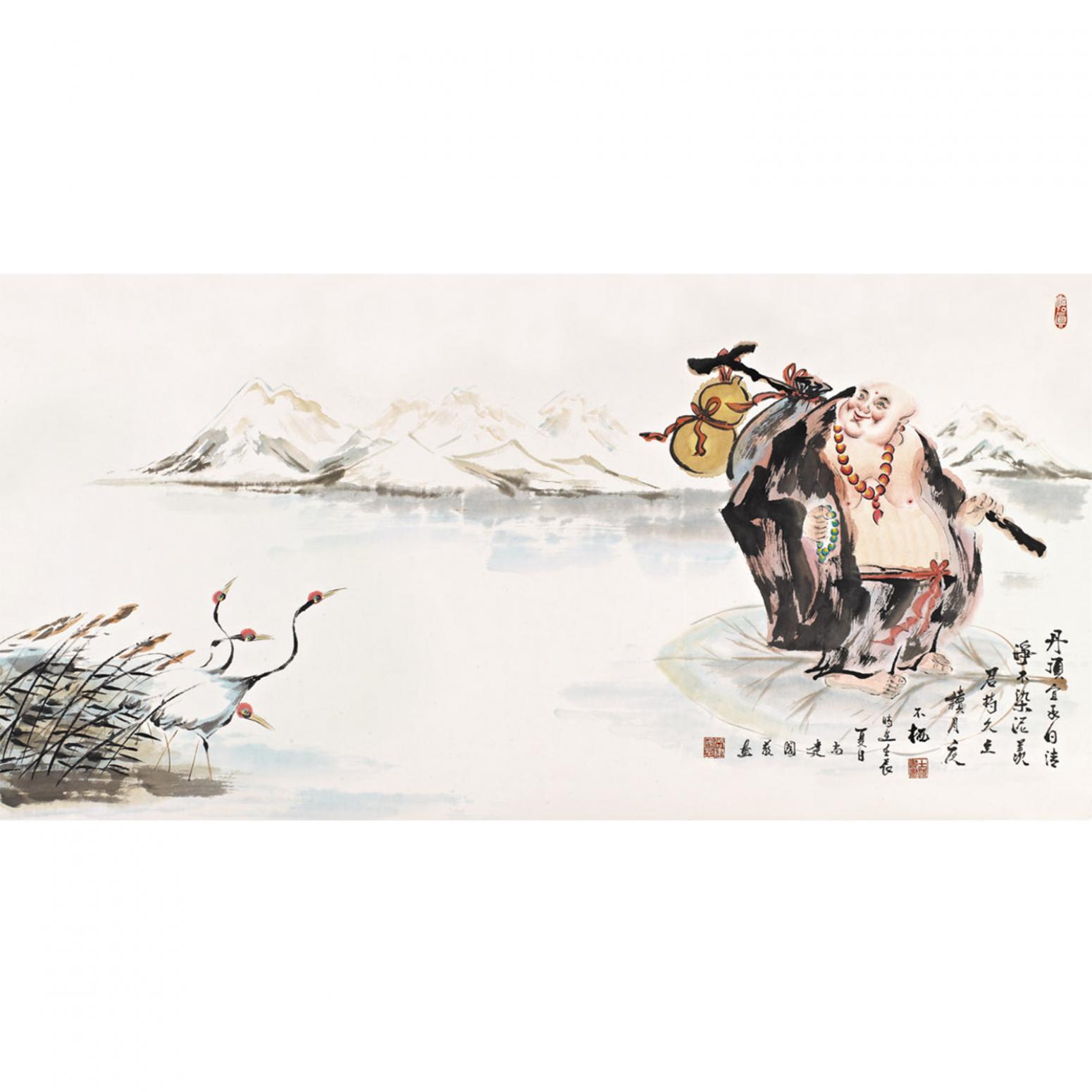 尚建国国画作品《【大自在弥勒佛59】作者尚建国》