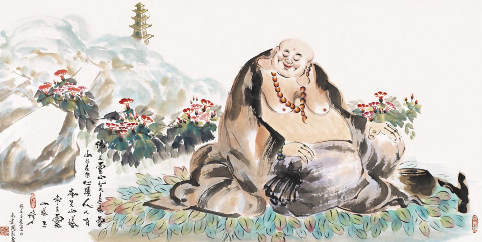 尚建国国画作品《【大自在弥勒佛61】作者尚建国》【图0】