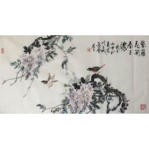 艺术品图片：艺术家田君才国画作品名称《【紫藤花开】作者田君才》价格4800.00 元