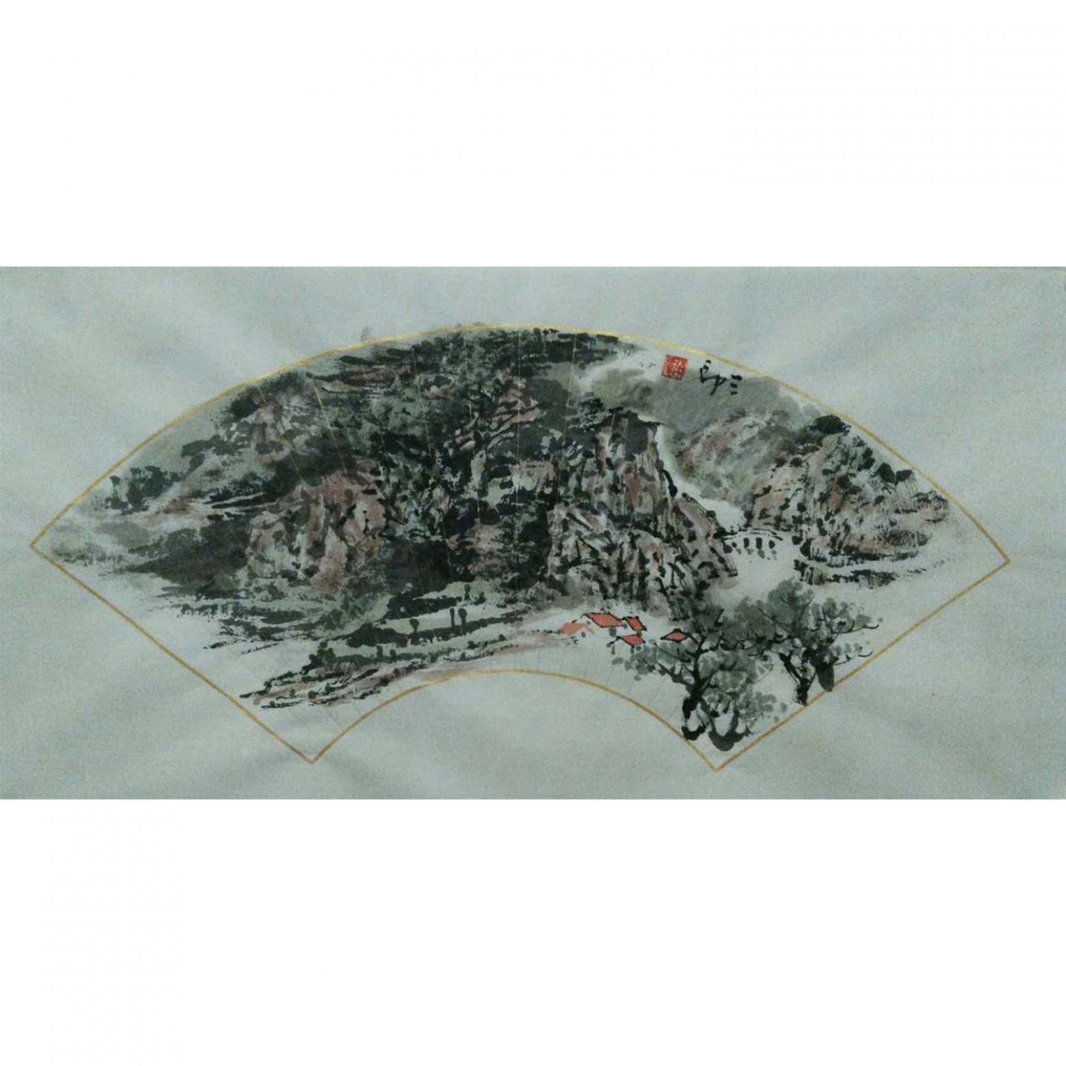 曾庆杰国画作品《【扇面04】作者曾庆杰》