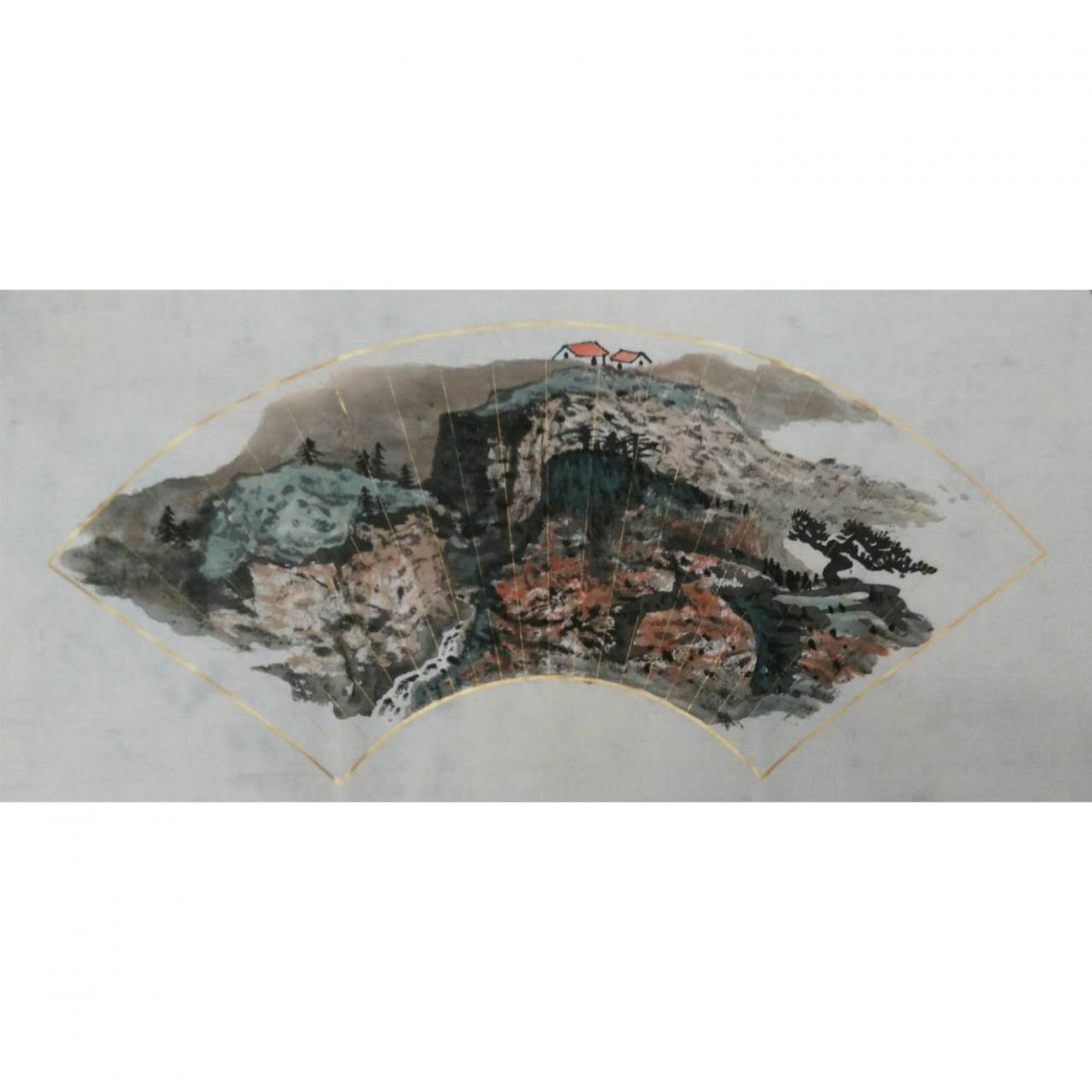 曾庆杰国画作品《【扇面05】作者曾庆杰》