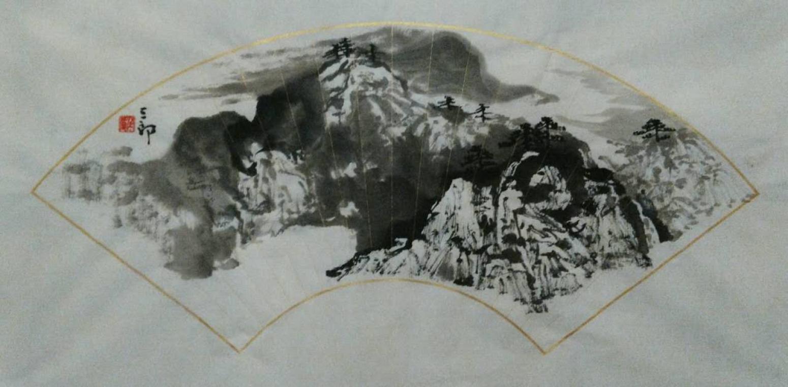 曾庆杰国画作品《【扇面07】作者曾庆杰》【图0】