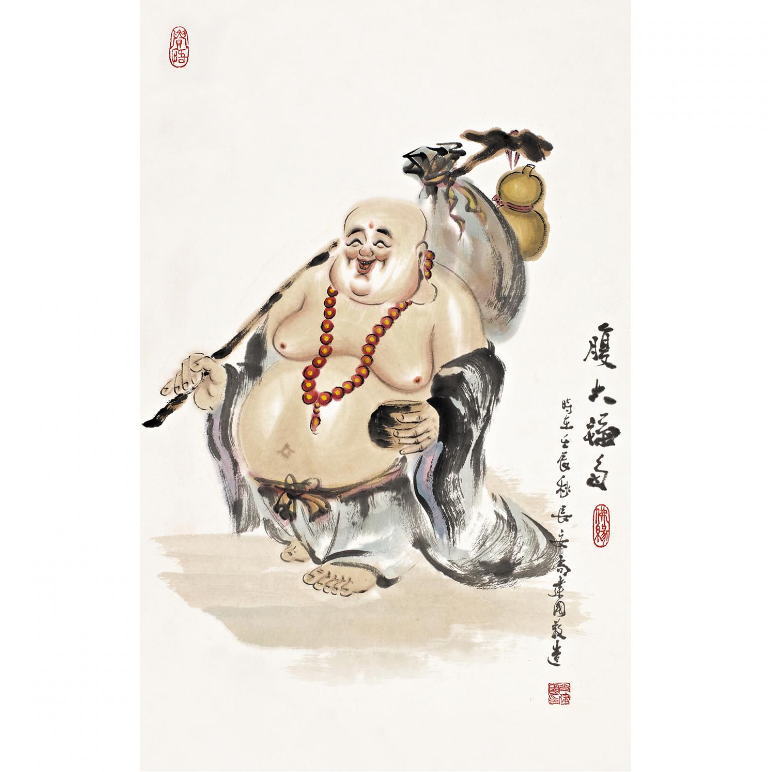 尚建国国画作品《【大自在弥勒佛79】作者尚建国》