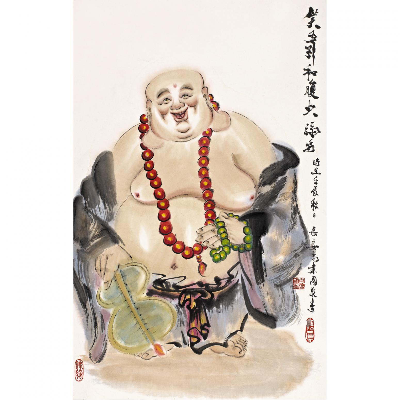 尚建国国画作品《【大自在弥勒佛78】作者尚建国》