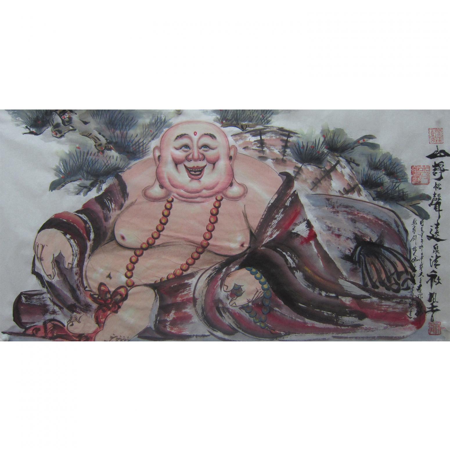 尚建国国画作品《【大自在弥勒佛101】作者尚建国》