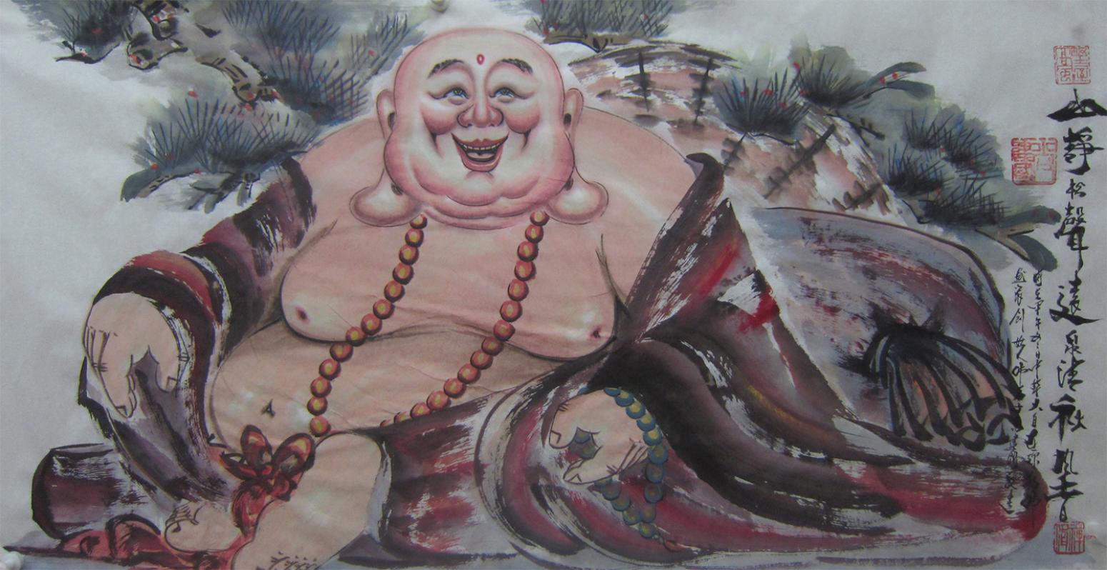 尚建国国画作品《【大自在弥勒佛101】作者尚建国》【图0】