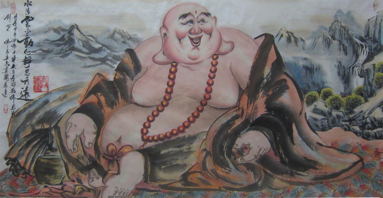 尚建国国画作品《【大自在弥勒佛102】作者尚建国》【图0】