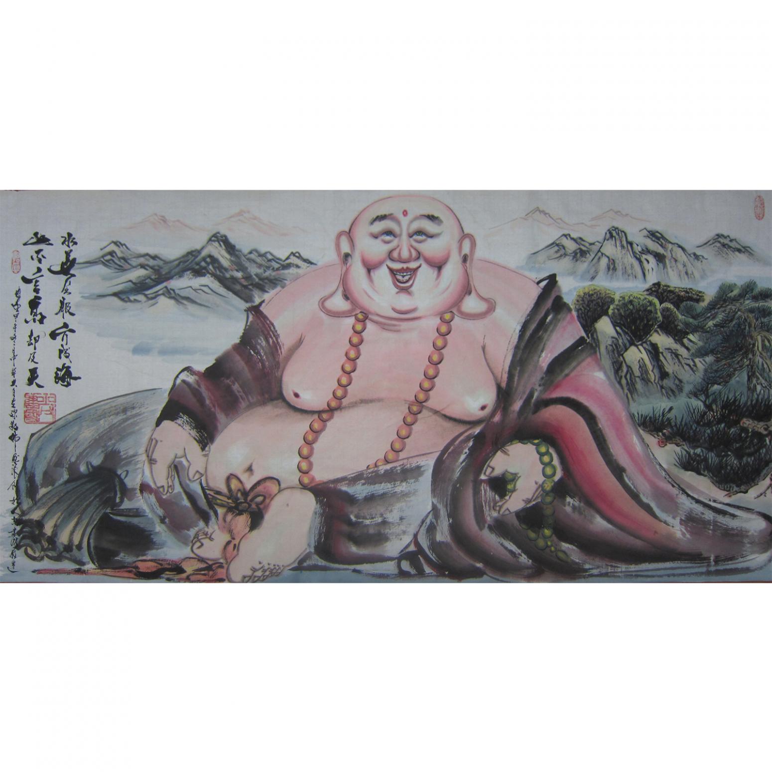 尚建国国画作品《【大自在弥勒佛103】作者尚建国》