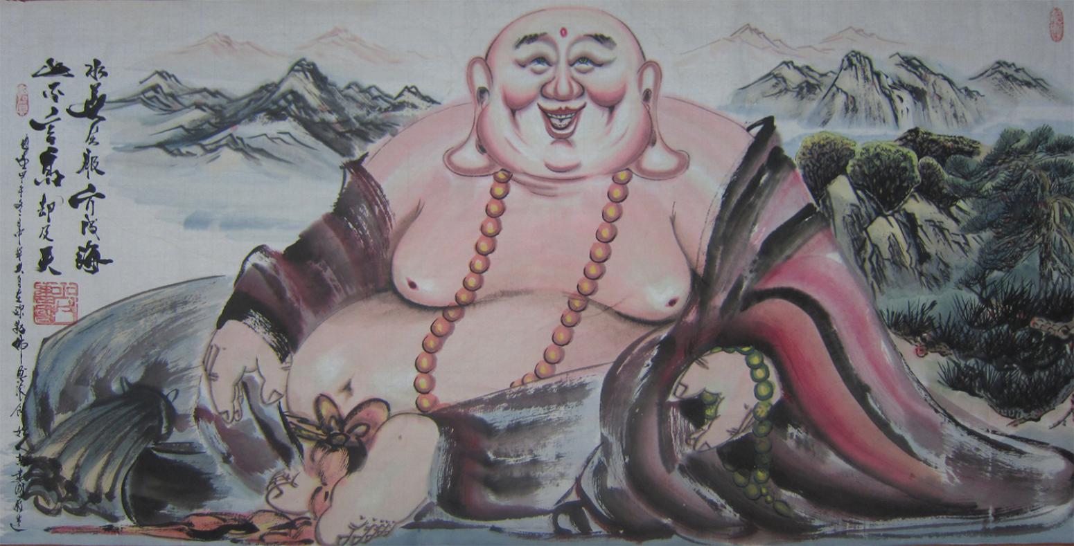 尚建国国画作品《【大自在弥勒佛103】作者尚建国》【图0】