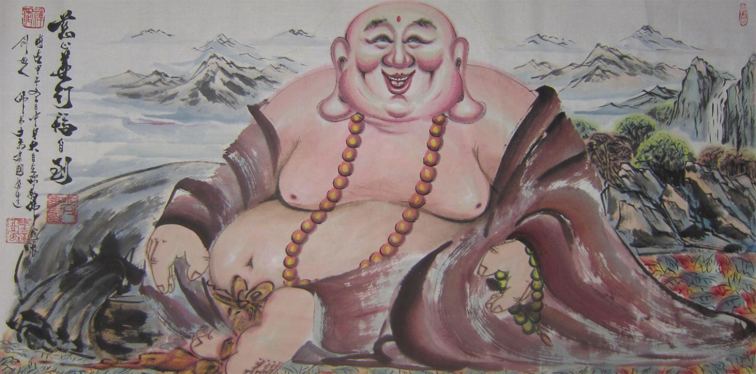尚建国国画作品《【大自在弥勒佛104】作者尚建国》【图0】