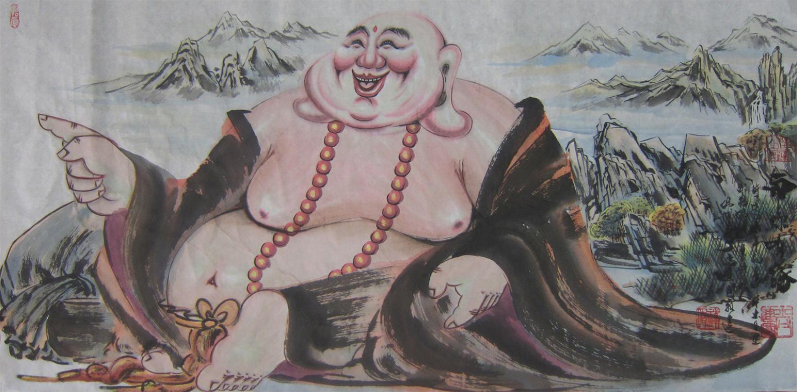 尚建国国画作品《【大自在弥勒佛105】作者尚建国》【图0】