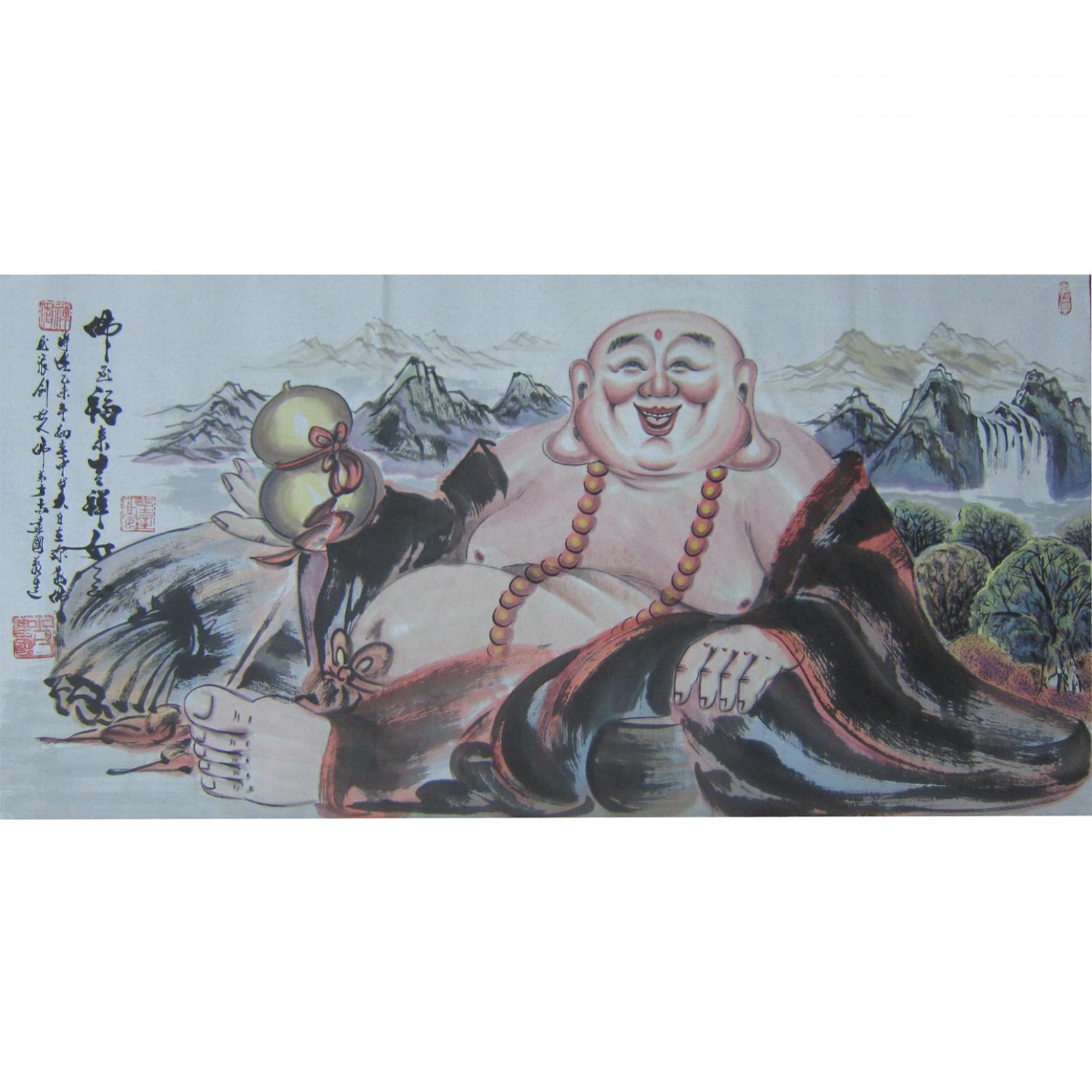 尚建国国画作品《【大自在弥勒佛109】作者尚建国》