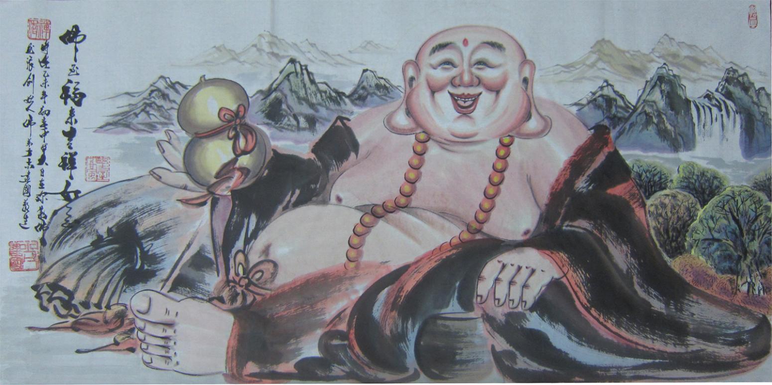 尚建国国画作品《【大自在弥勒佛109】作者尚建国》【图0】