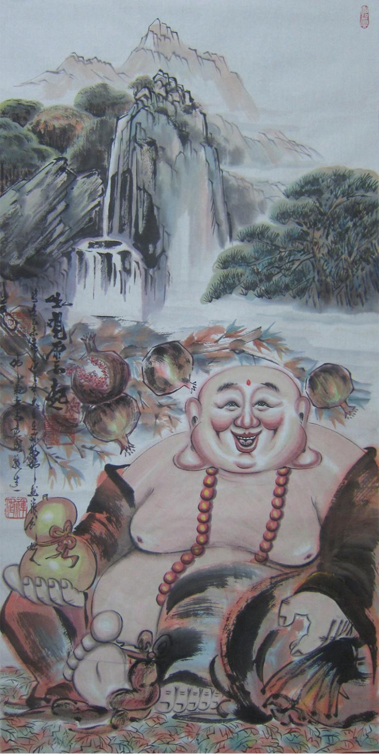 尚建国国画作品《【大自在弥勒佛111】作者尚建国》【图0】