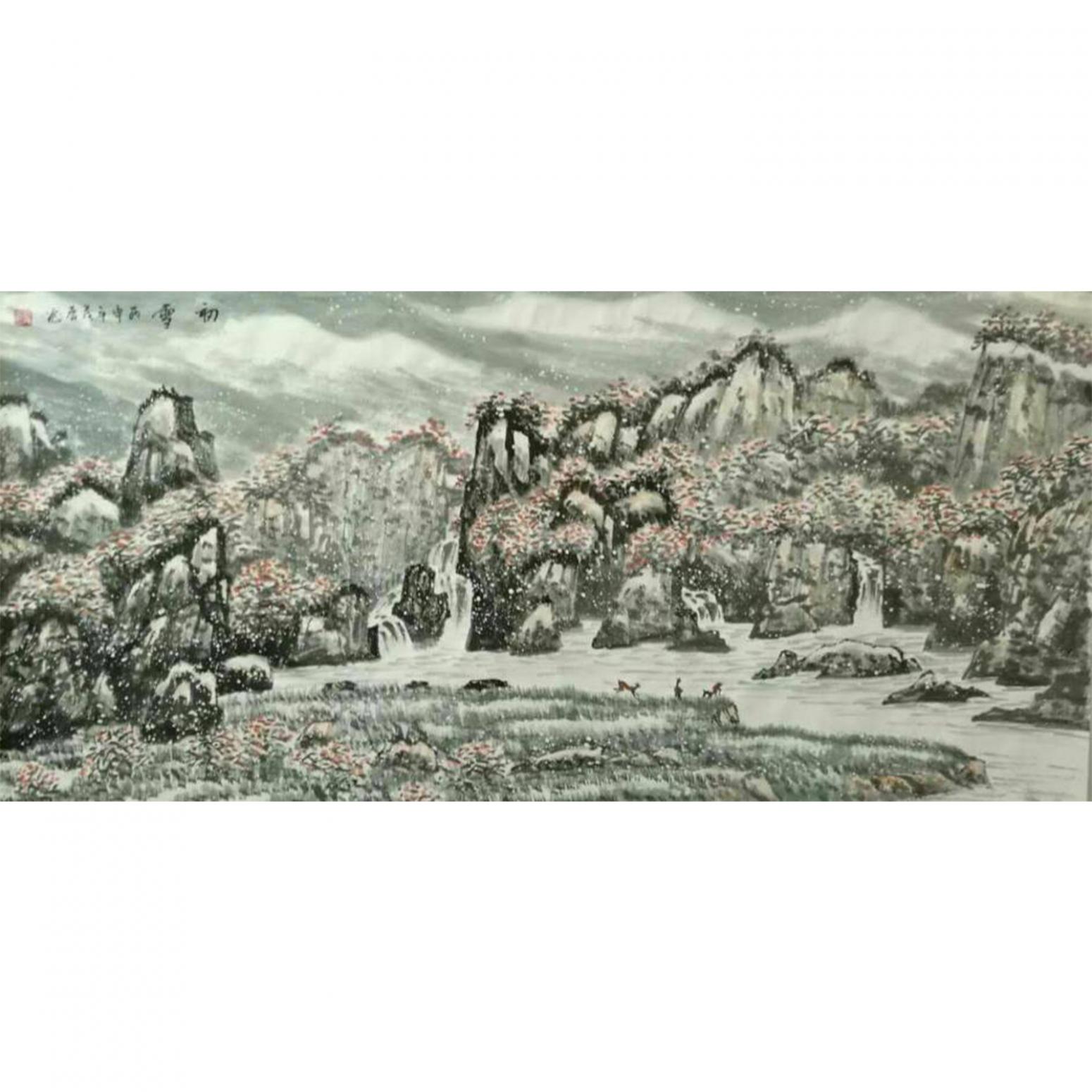 臧茂春国画作品《【初雪】作者臧茂春》