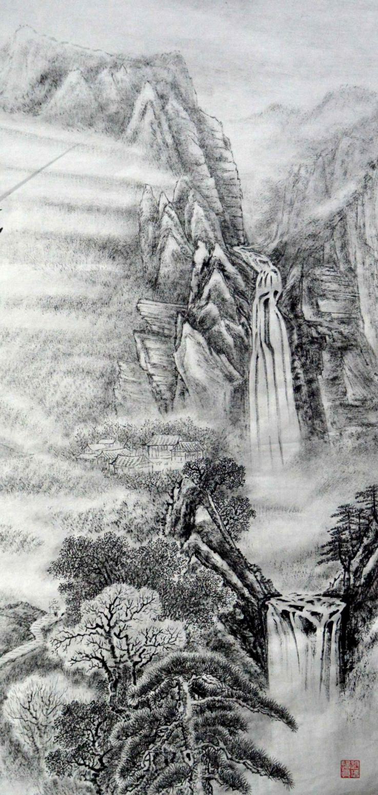 张跃川国画作品《【闲居深山】作者张跃川》【图0】