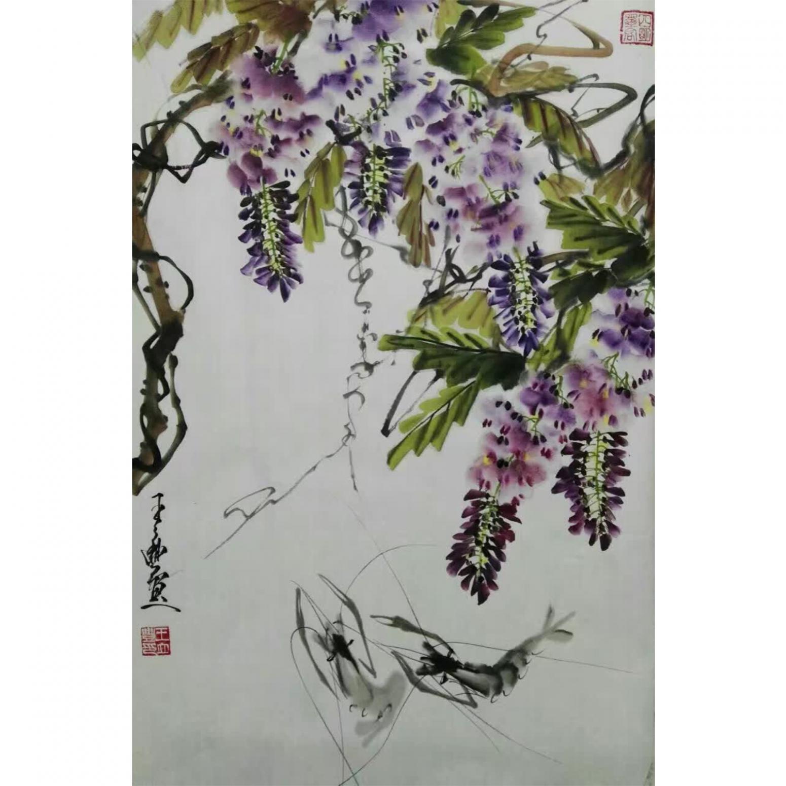 王立丰国画作品《【紫藤】作者王立丰》