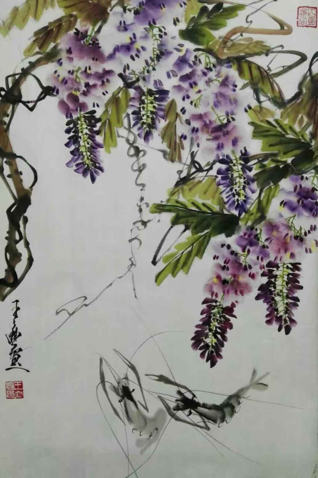 王立丰国画作品《【紫藤】作者王立丰》【图0】
