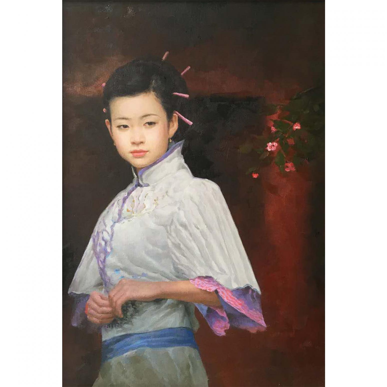 周海波油画作品《【墙外】作者周海波》