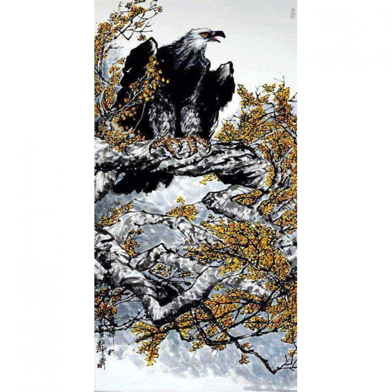 王贵烨国画作品《【栖息】作者王贵烨》