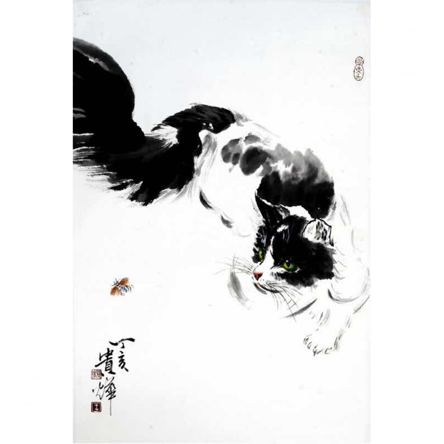 王贵烨国画作品《【憨态可掬】作者王贵烨》