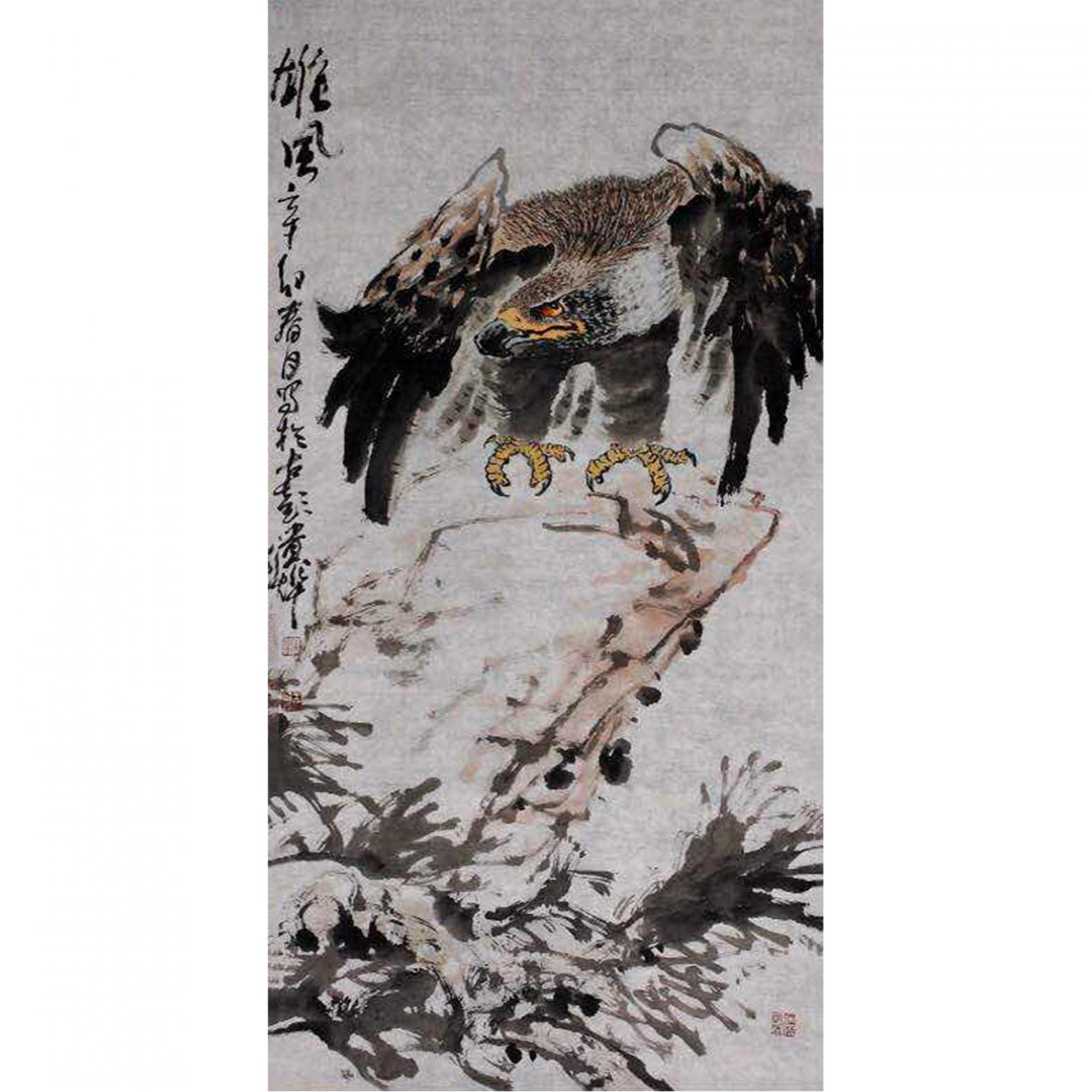 王贵烨国画作品《【雄风】作者王贵烨》