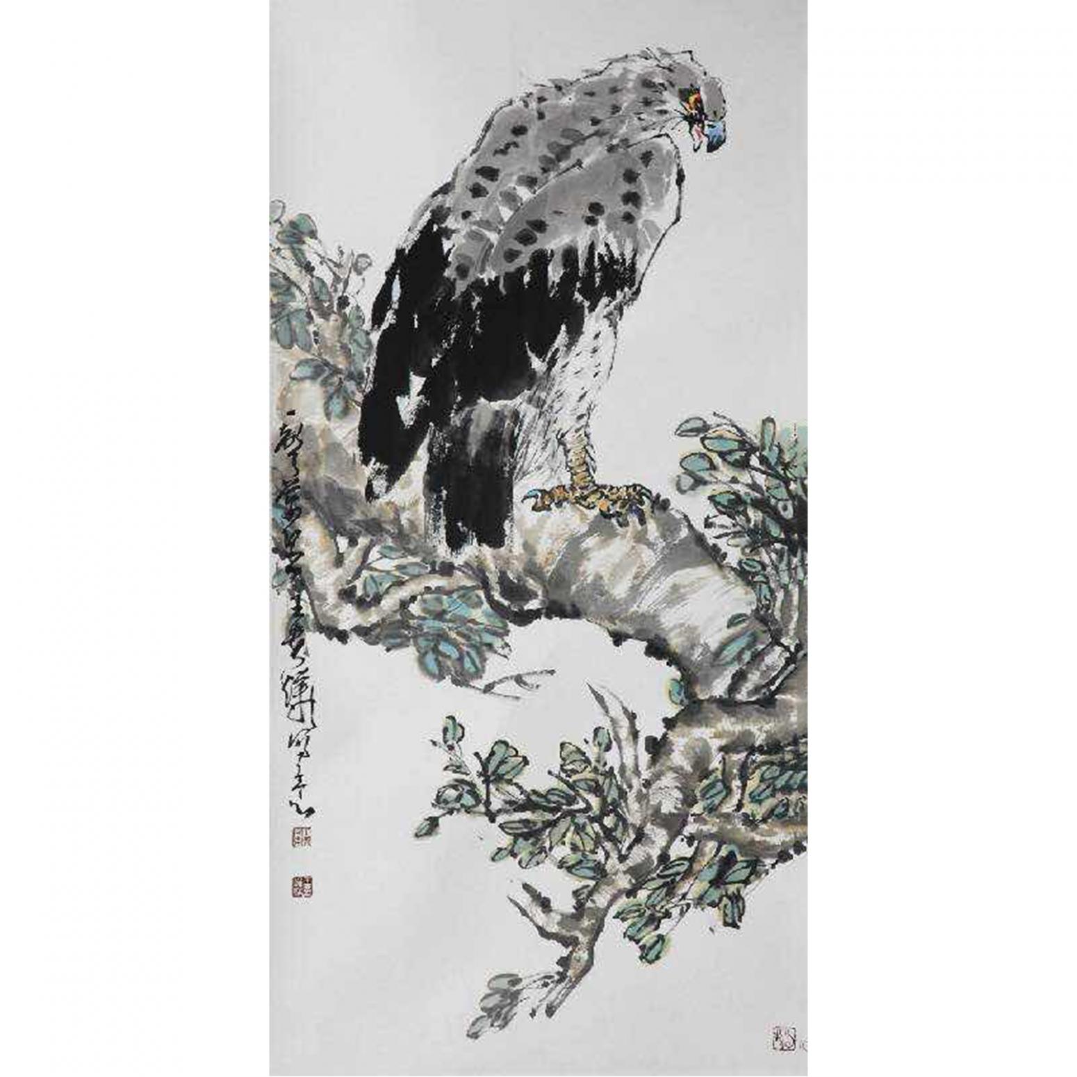 王贵烨国画作品《【雄风】作者王贵烨》