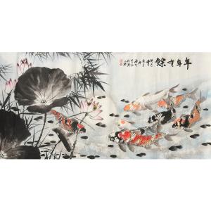 艺术品图片：艺术家谭松涛国画作品名称《【年年有余】作者谭松涛》价格20000.00 元