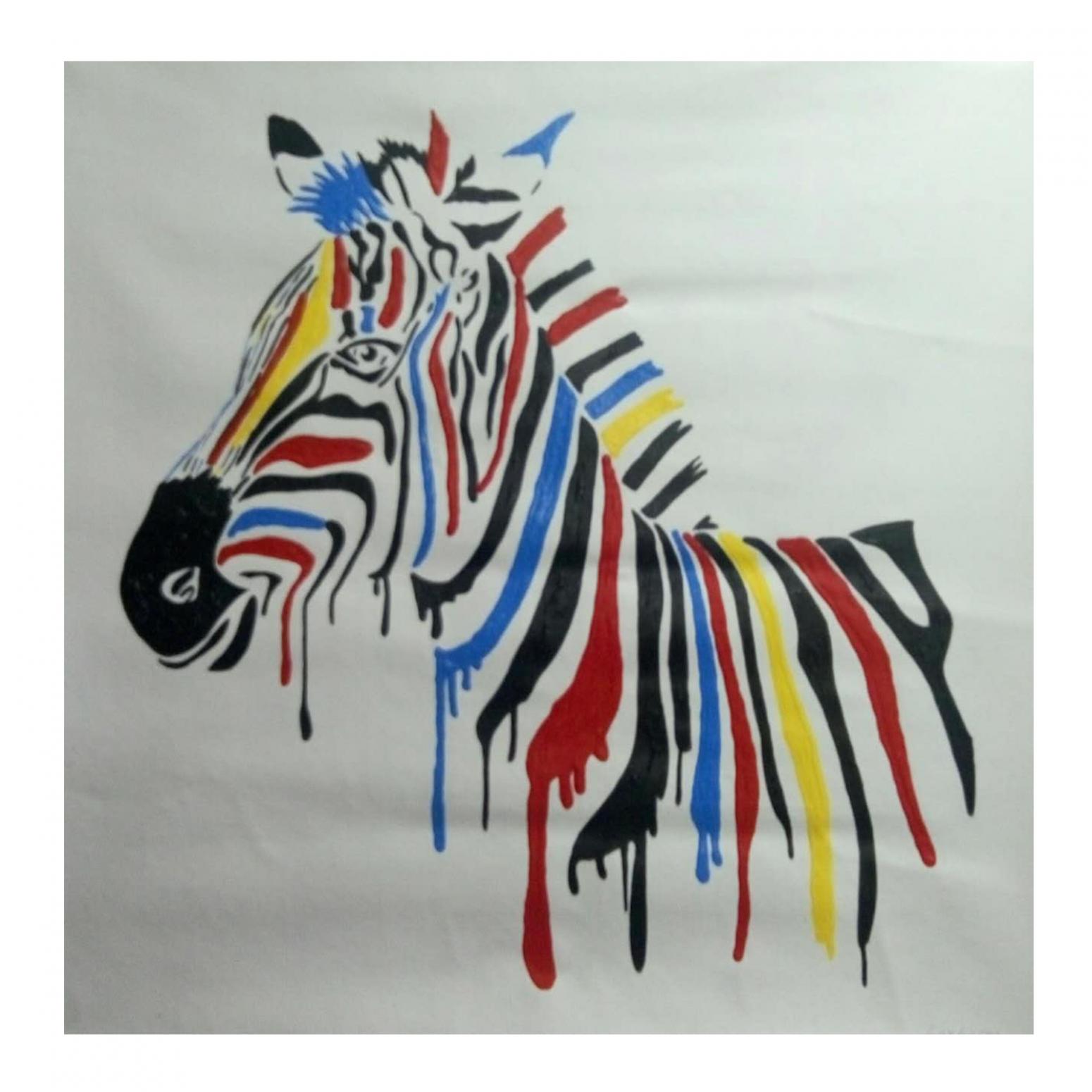 韦振华国画作品《【斑马】作者韦振华 临摹》