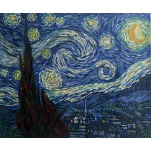 艺术品图片：艺术家韦振华油画作品名称《【梵高星空】作者韦振华 临摹》价格528.00 元