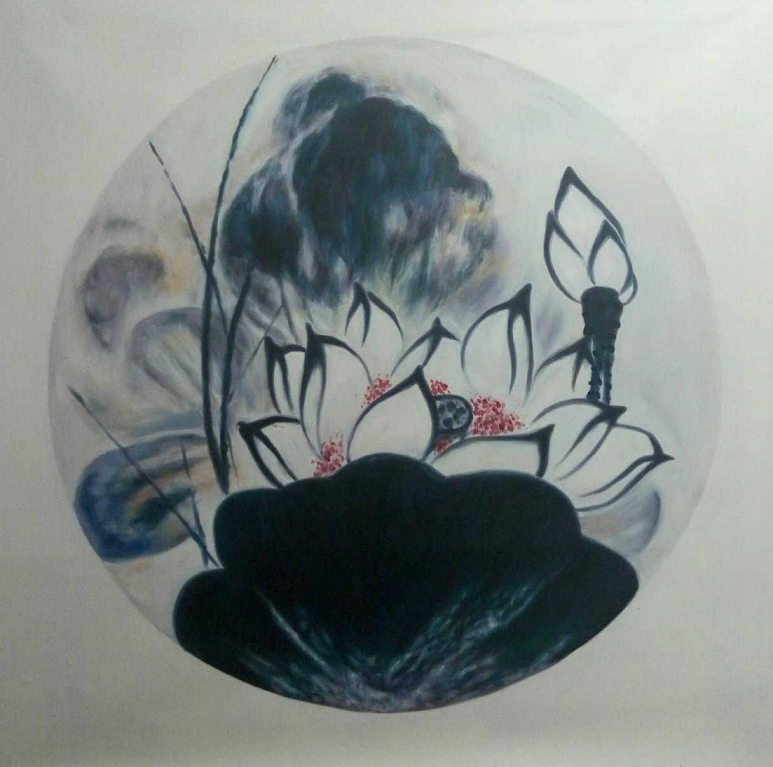 韦振华国画作品《【墨荷】作者韦振华 临摹》【图0】