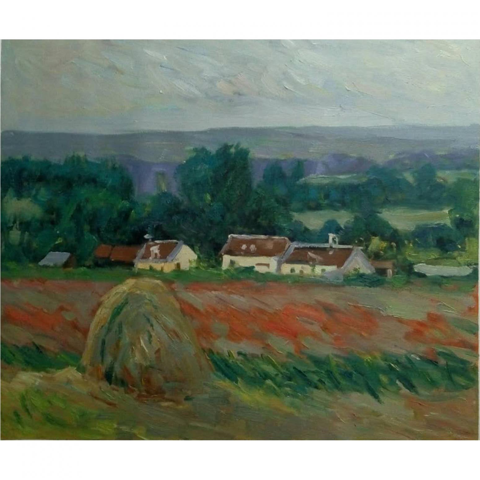 韦振华油画作品《【农庄】作者韦振华 临摹》