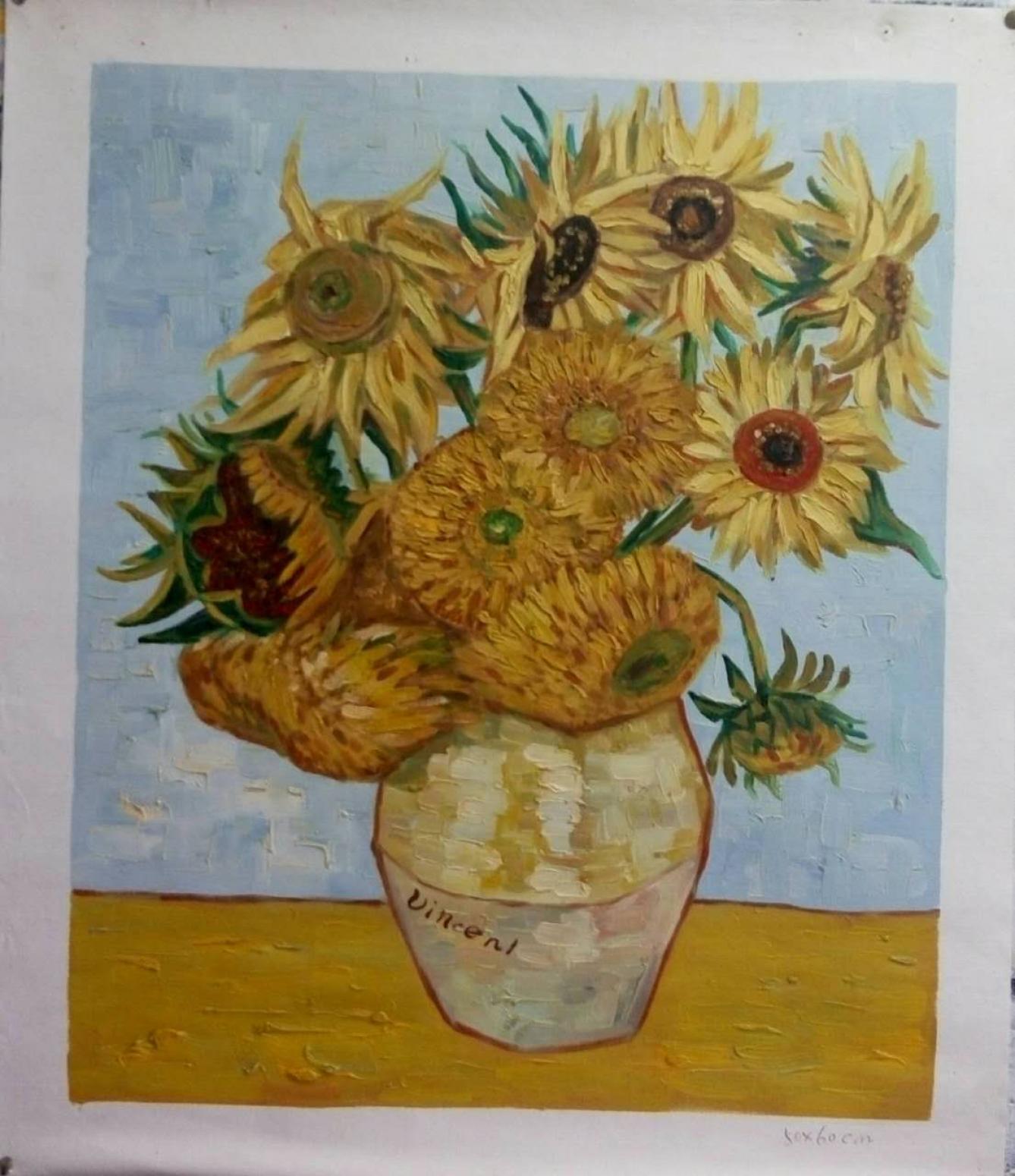 韦振华油画作品《【向日葵】作者韦振华 临摹》【图0】