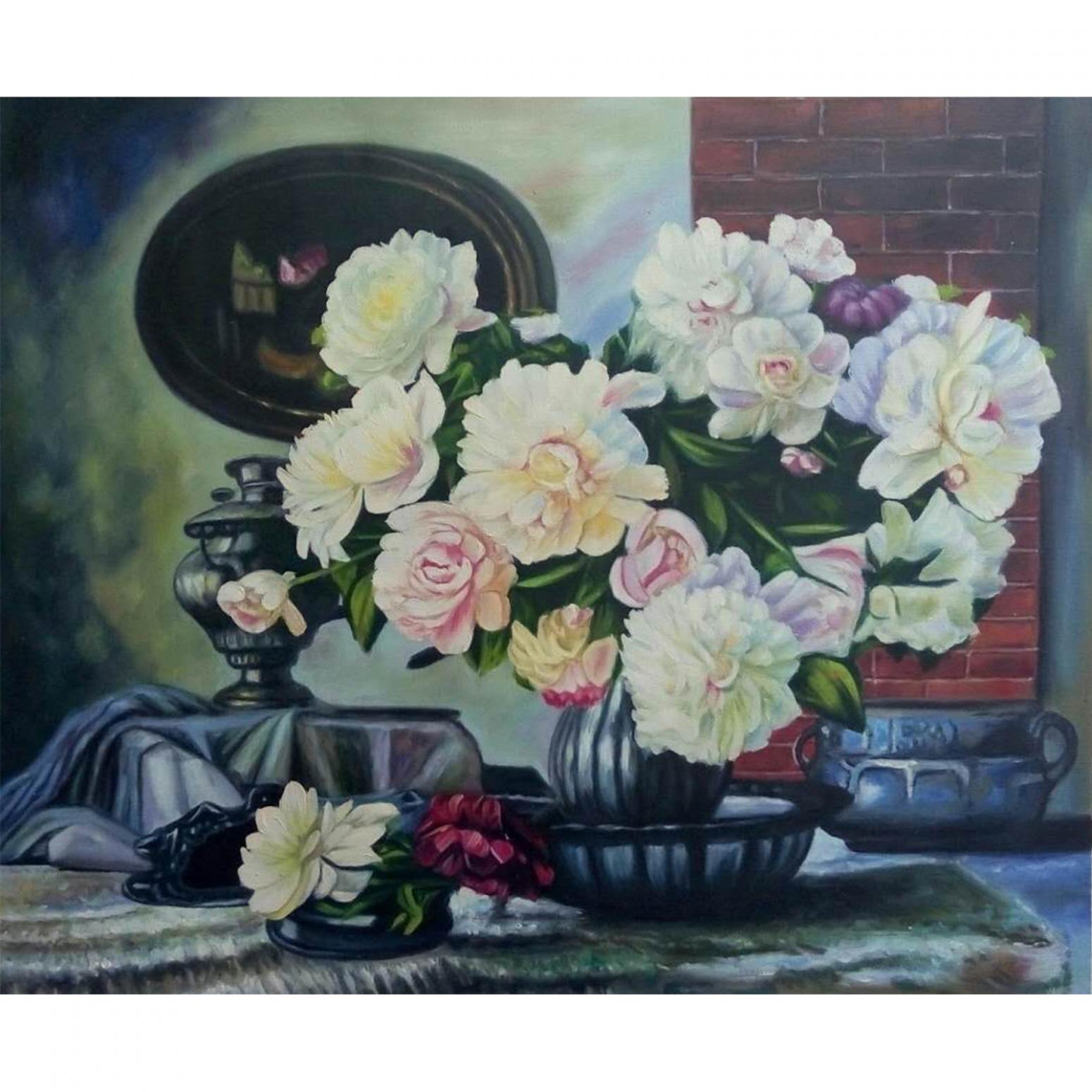 韦振华油画作品《【春色满园】作者韦振华 临摹》