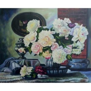 韦振华油画作品《【春色满园】作者韦振华 临摹》价格960.00元