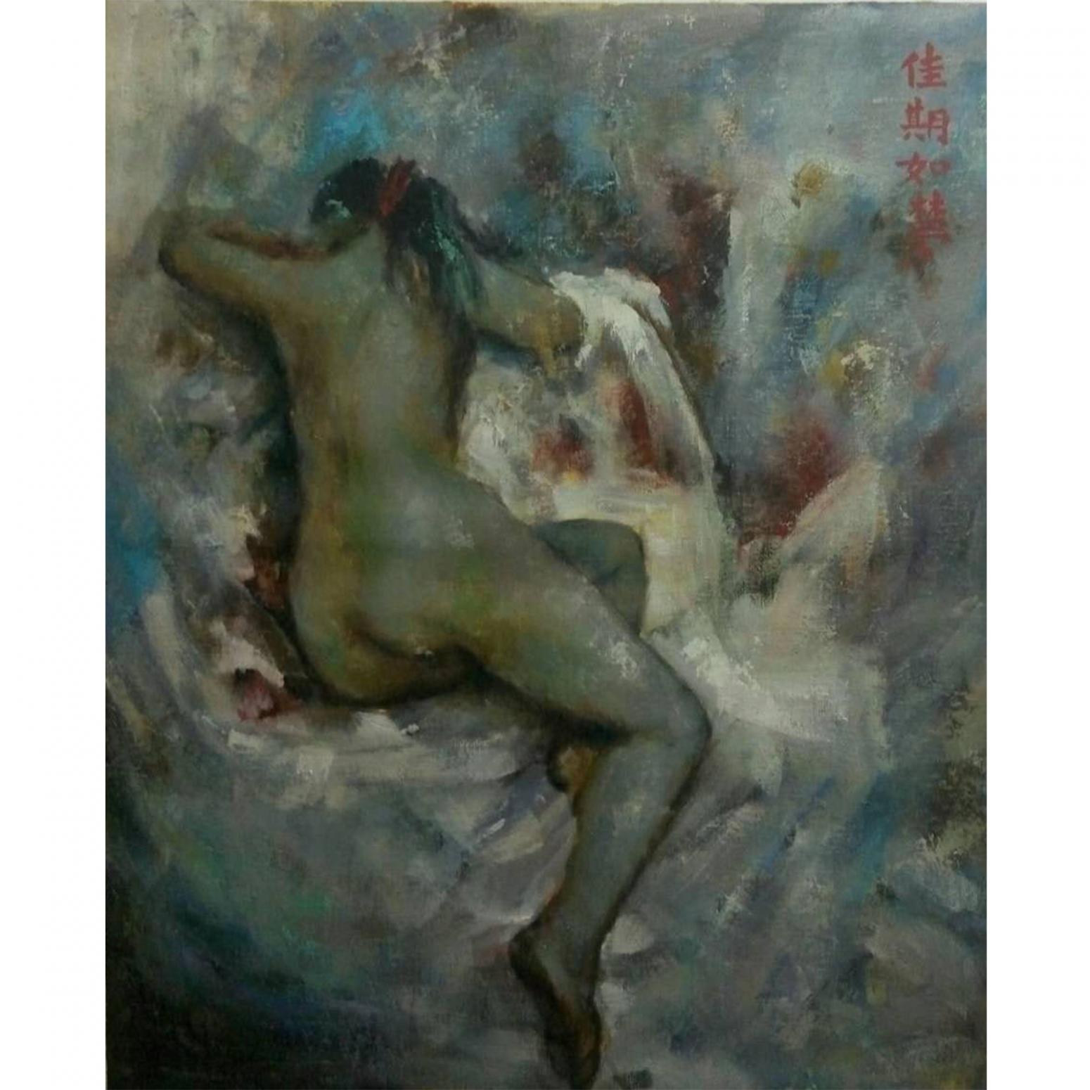 韦振华油画作品《【佳期如梦】作者韦振华》