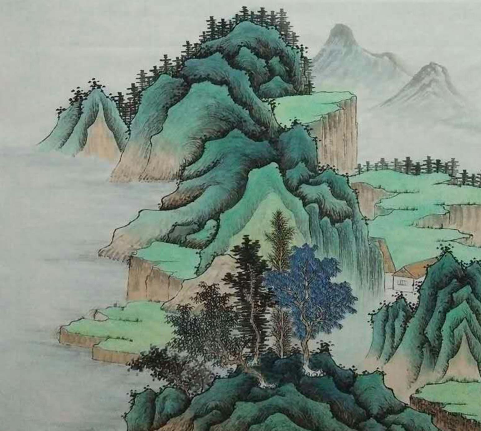 艾国国画作品《【山水3】作者艾国》【图0】