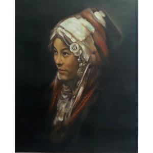 艺术品图片：艺术家韦振华油画作品名称《【苗女之二】作者韦振华》价格600.00 元