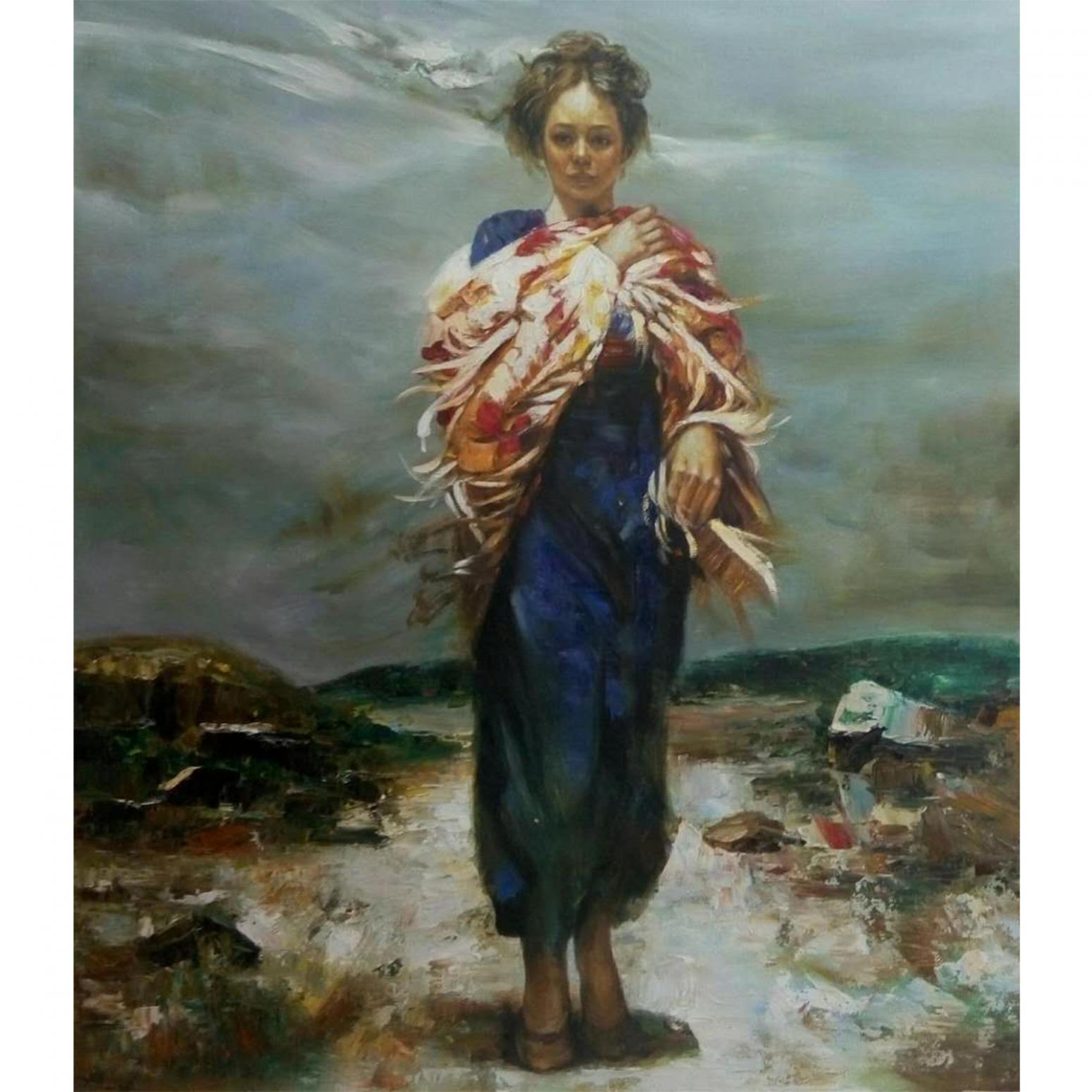 韦振华油画作品《【皮诺少女】作者韦振华 临摹》