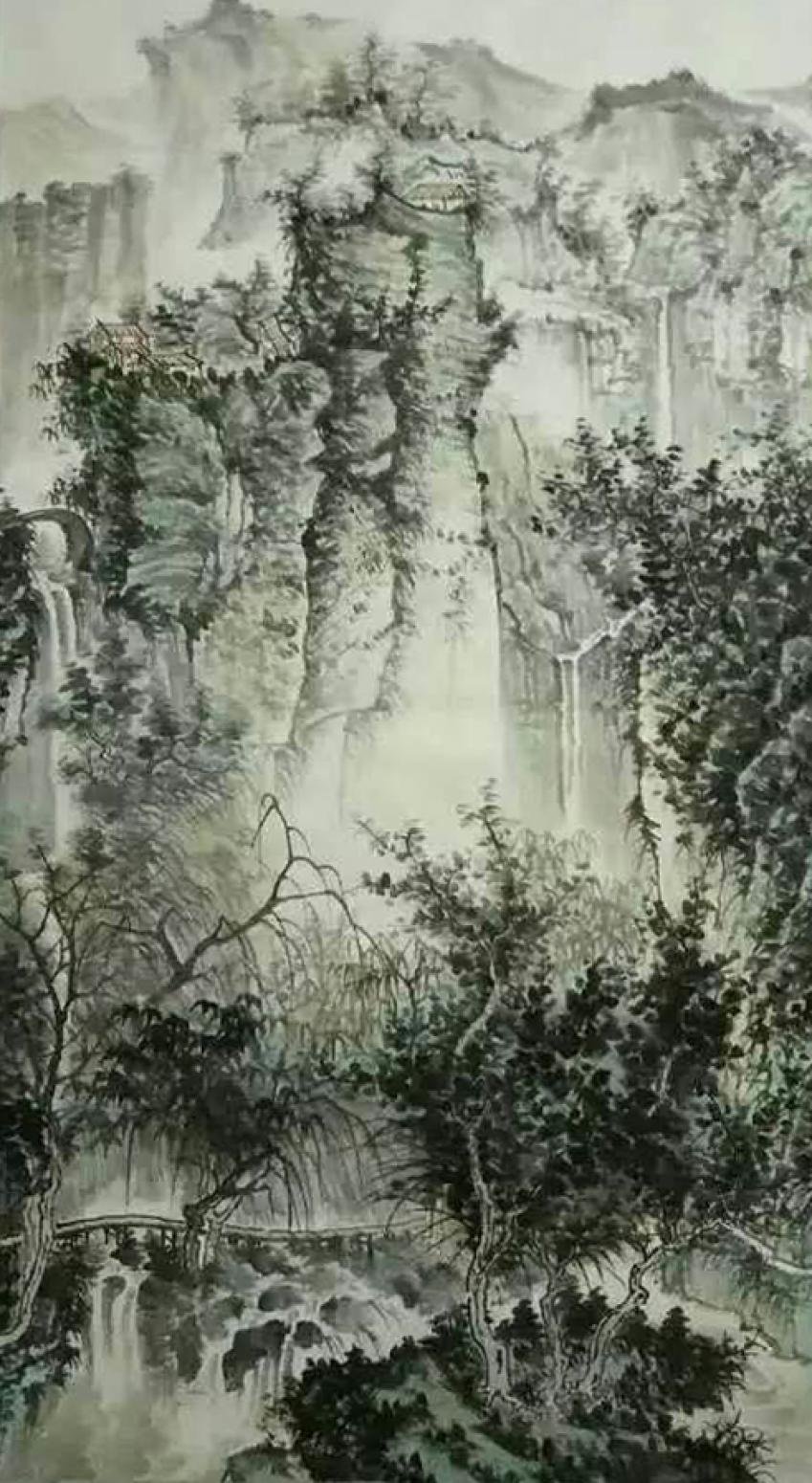 艾国国画作品《【山水10】作者艾国》【图0】