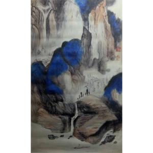 艺术品图片：艺术家韦振华国画作品名称《【高山流水】作者韦振华 临摹》价格1440.00 元