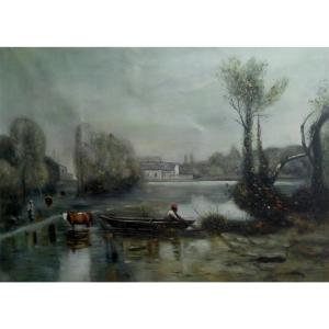 韦振华油画作品《【田园风光】作者韦振华 临摹》价格1560.00元