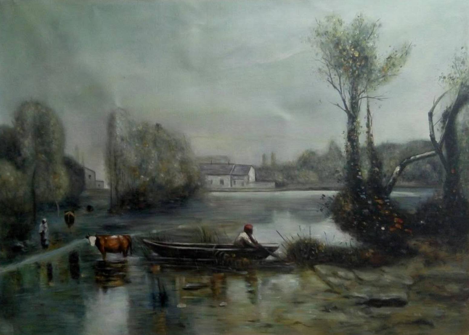 韦振华油画作品《【田园风光】作者韦振华 临摹》【图0】